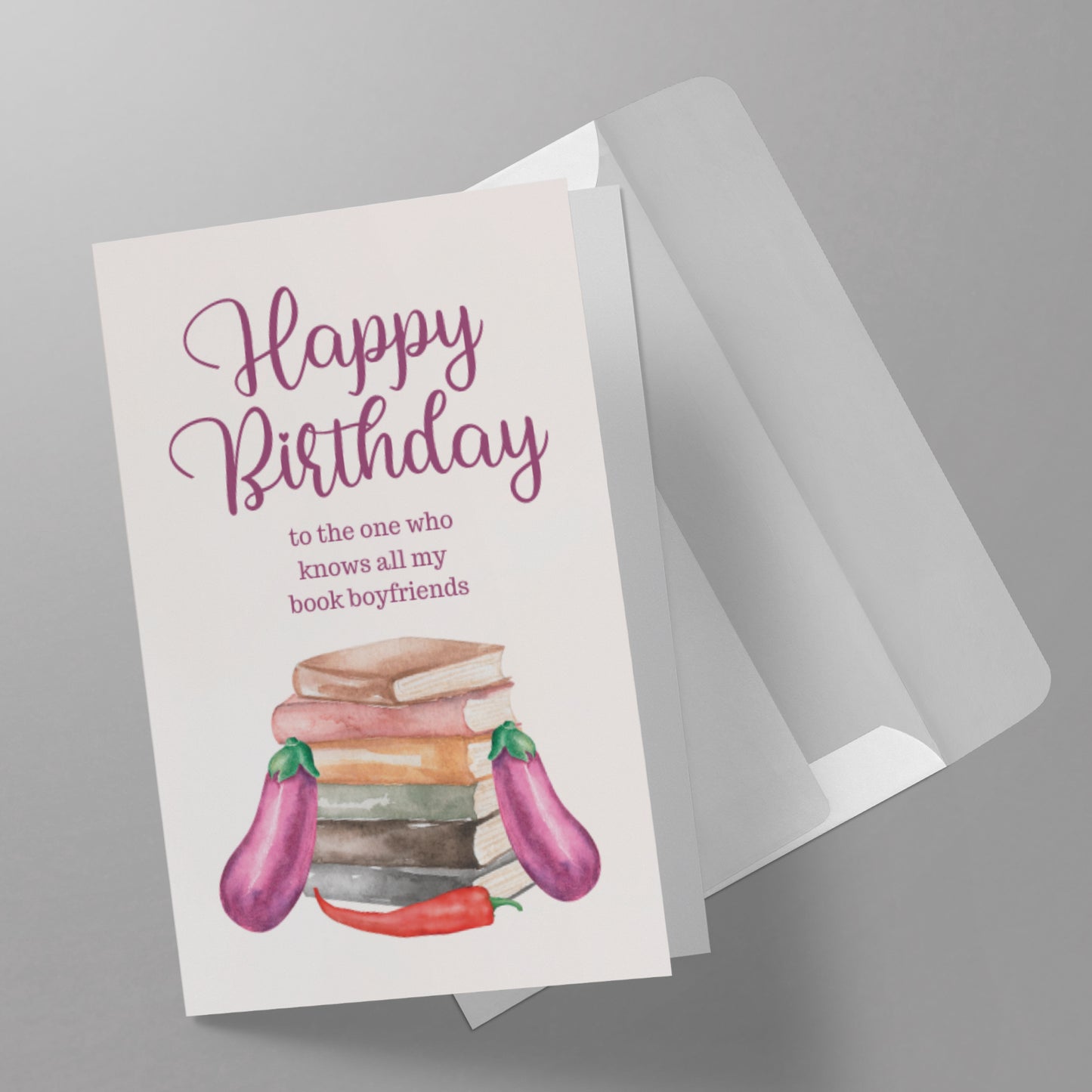 Book Boyfriends Birthday Greeting Card