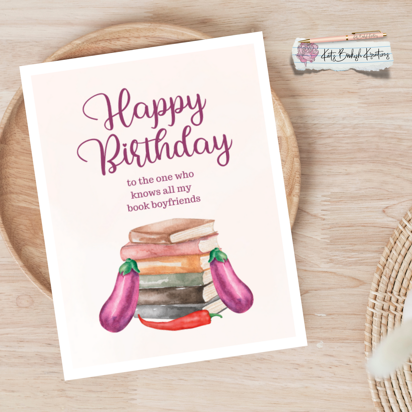 Book Boyfriends Birthday Greeting Card